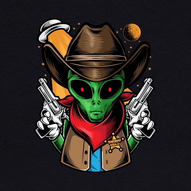 Alien Sheriff by InksyndromeArtwork
